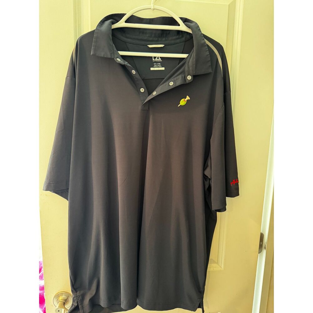 Cutter & Buck CB DryTec 50+ Golf Polo Shirt Mens 3XT Golfaholic Black Tall